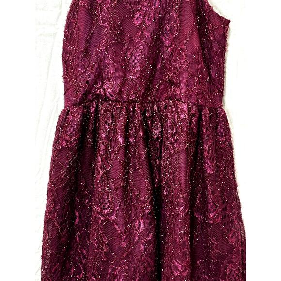 THE CHILDREN'S PLACE Girl's Maroon High-Neck Lace Dress Sz 8 - Picture 3 of 5